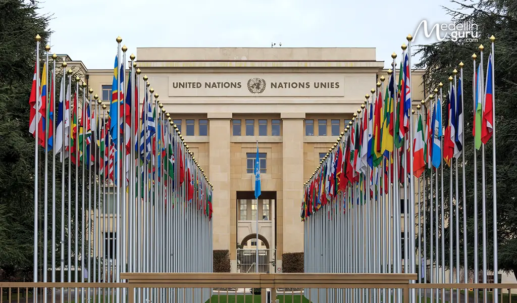 A panoramic view of the United Nations headquarters in Geneva