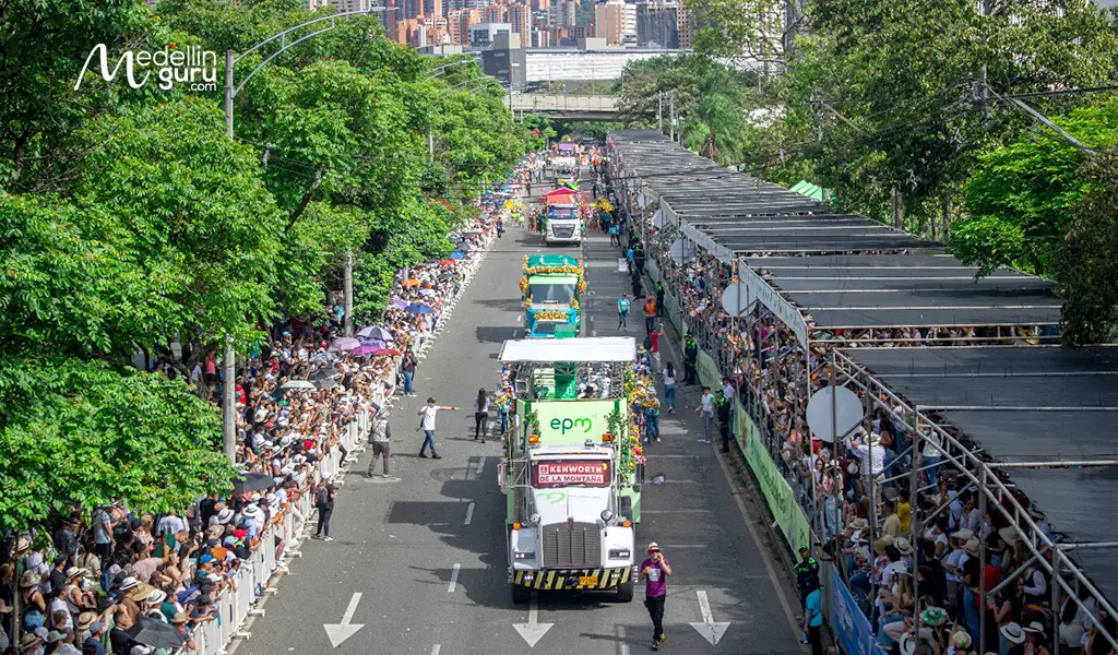 Families enjoying the delightful atmosphere of the Medellin Flower Festival 2025