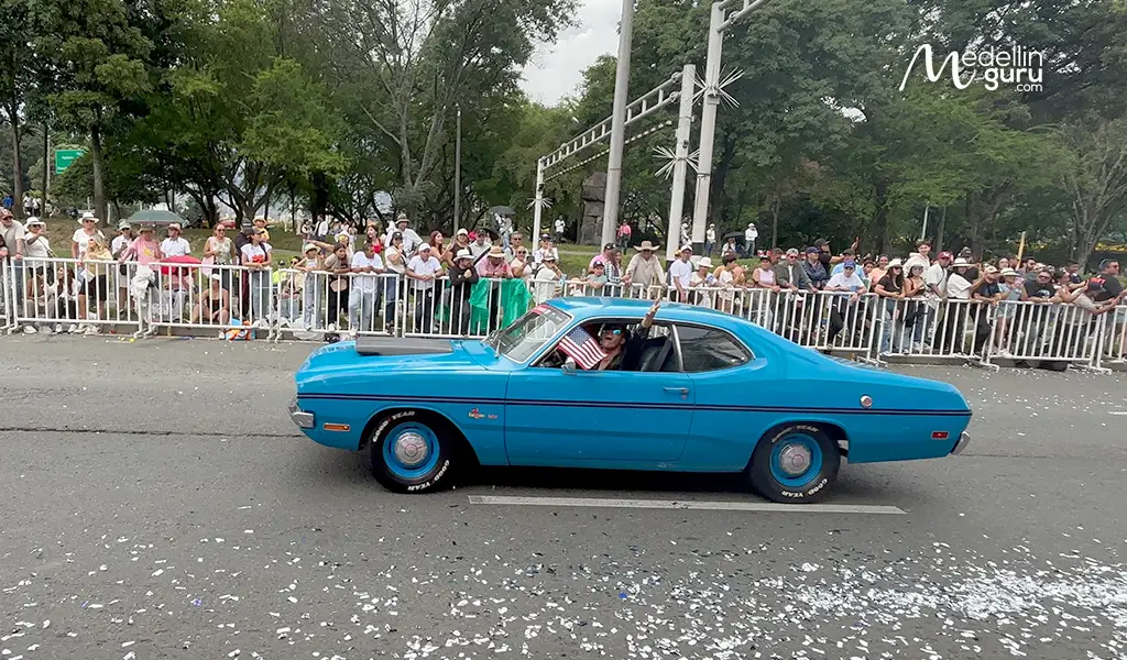 Family Cars from the Classic Cars Parade in Medellín