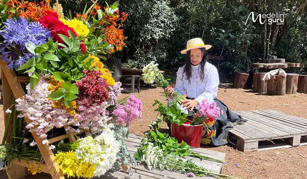 Artistic silleteras on display, representing the rich cultural heritage at the Medellin Flower Festival 2025