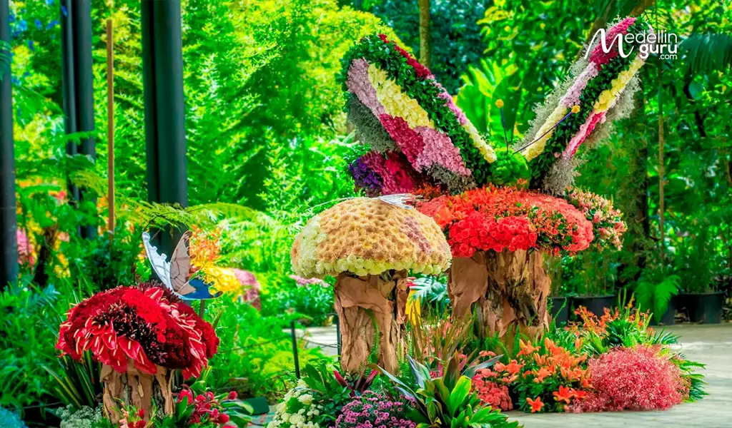 Natural scene decorated with almost 20 types of flowers