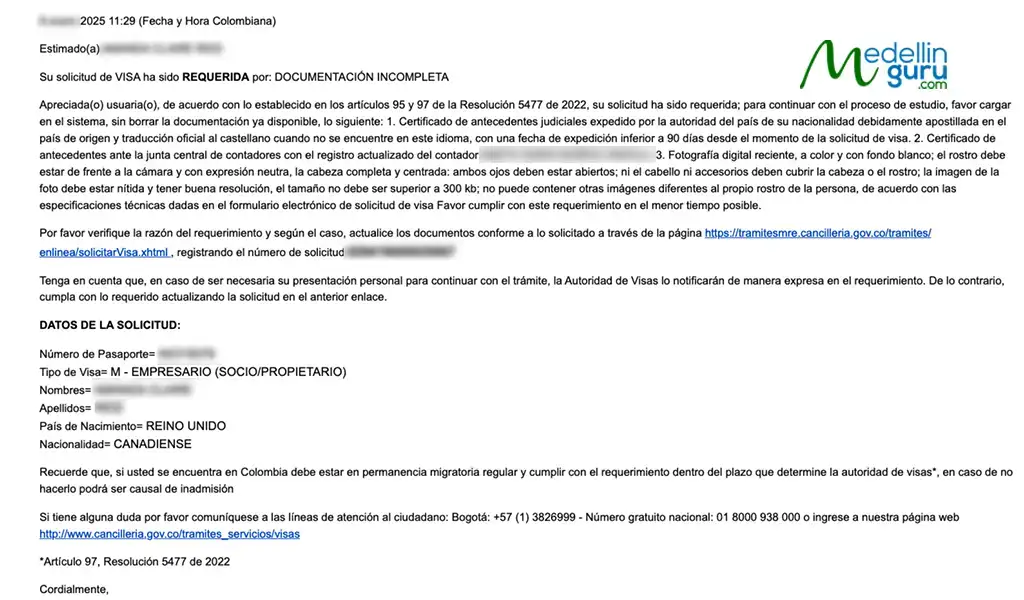 Criminal Records for Business Visa, Colombia in this case