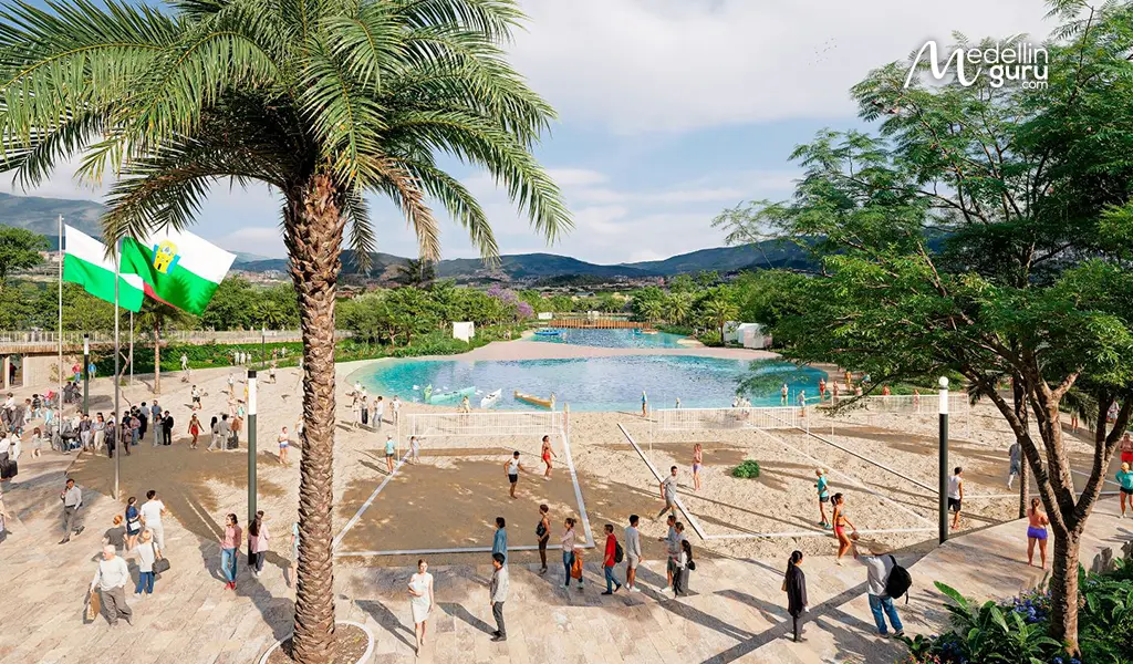 Gran Parque Medellín beach and new urban public space