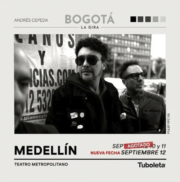 Andrés Cepeda en Medellín - Bogotá, La Gira