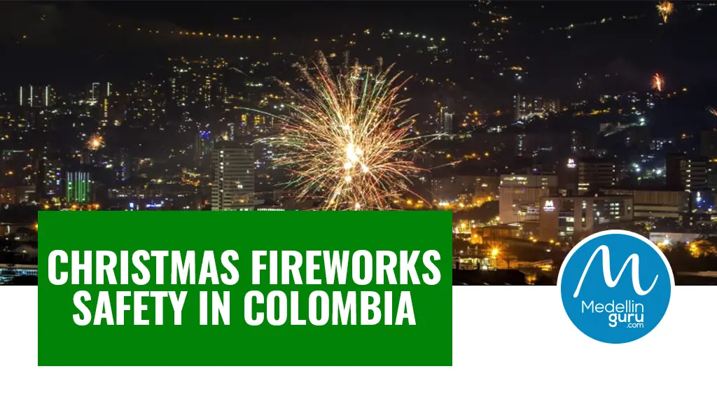 Medellín city lights and fireworks show during Christmas
