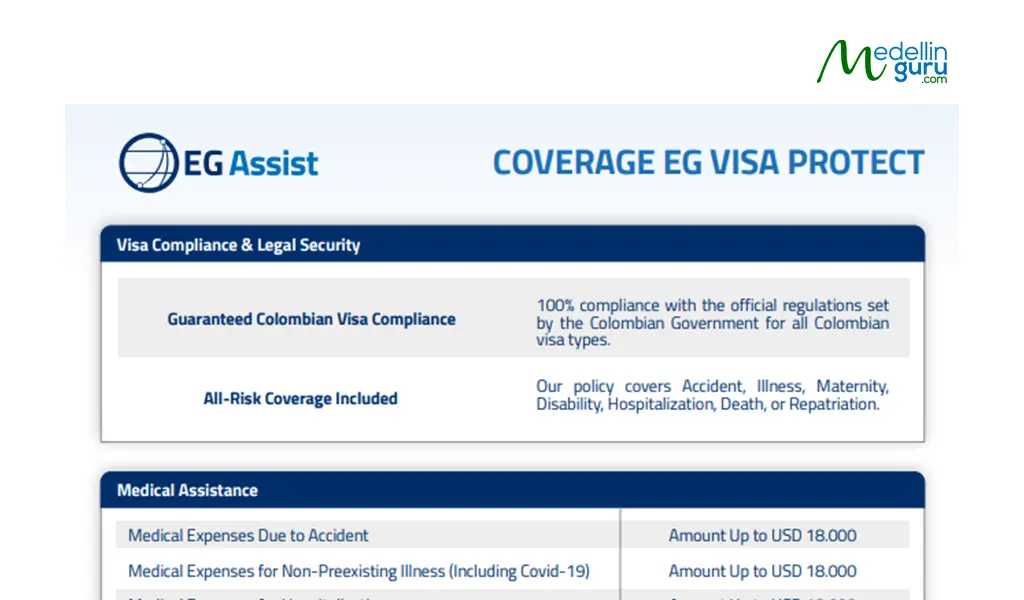 EG Visa Protect Pro Plan Health Policy from EG Assist