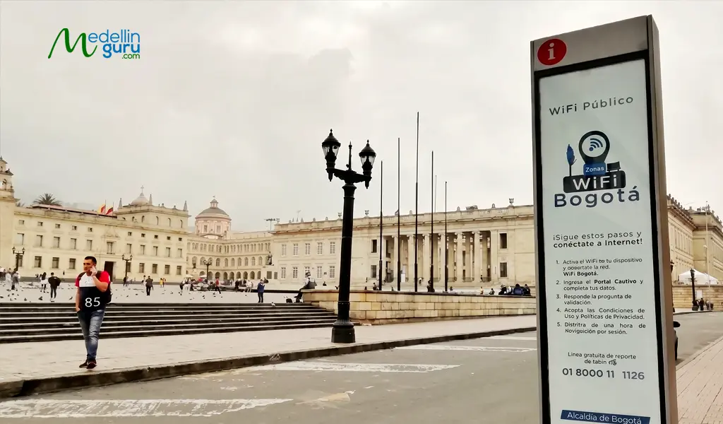 Bogotá also offers some ‘free wifi’ spaces throughout the city to connect to public networks