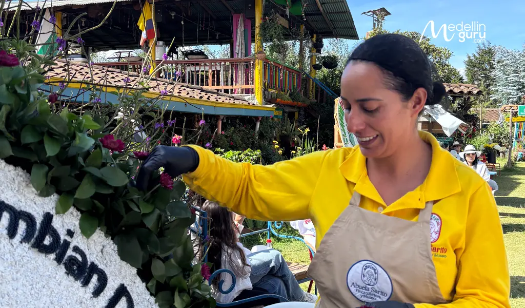 Doña Patricia, wife of Don Guillermo, is also a guardian of this silletera tradition at the Abuela Sarito silletera farm.