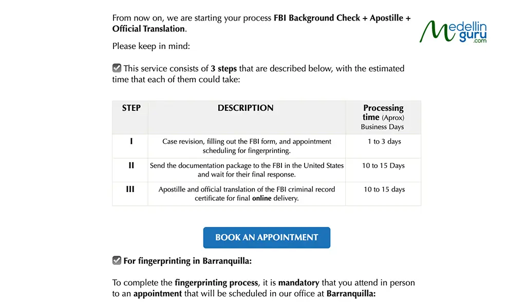 Click the ‘Book an Appointment ’ button in the email you received.