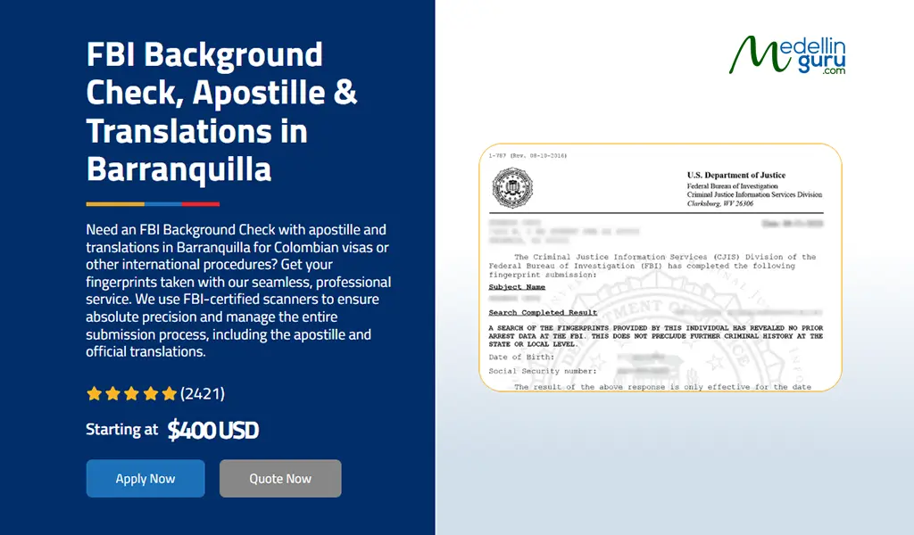 Enter the FBI Background Check service webpage to access the payment form.