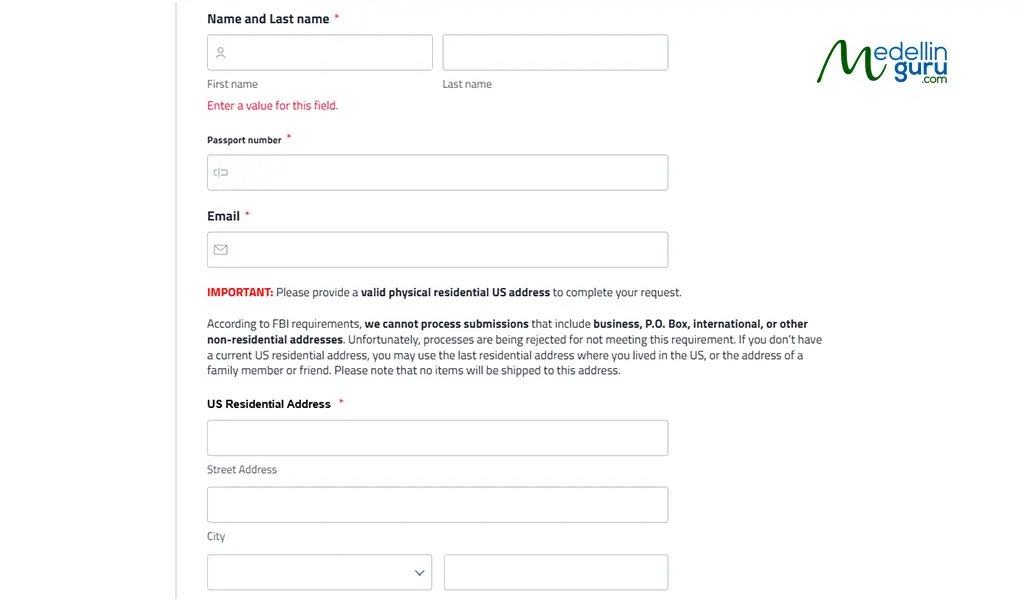 Please complete the personal information requested in the form fields.