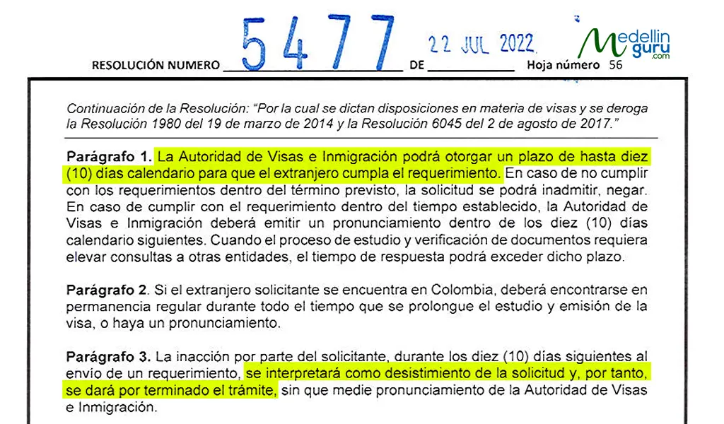 The law states a clear window to obtain and present the additional requirements.