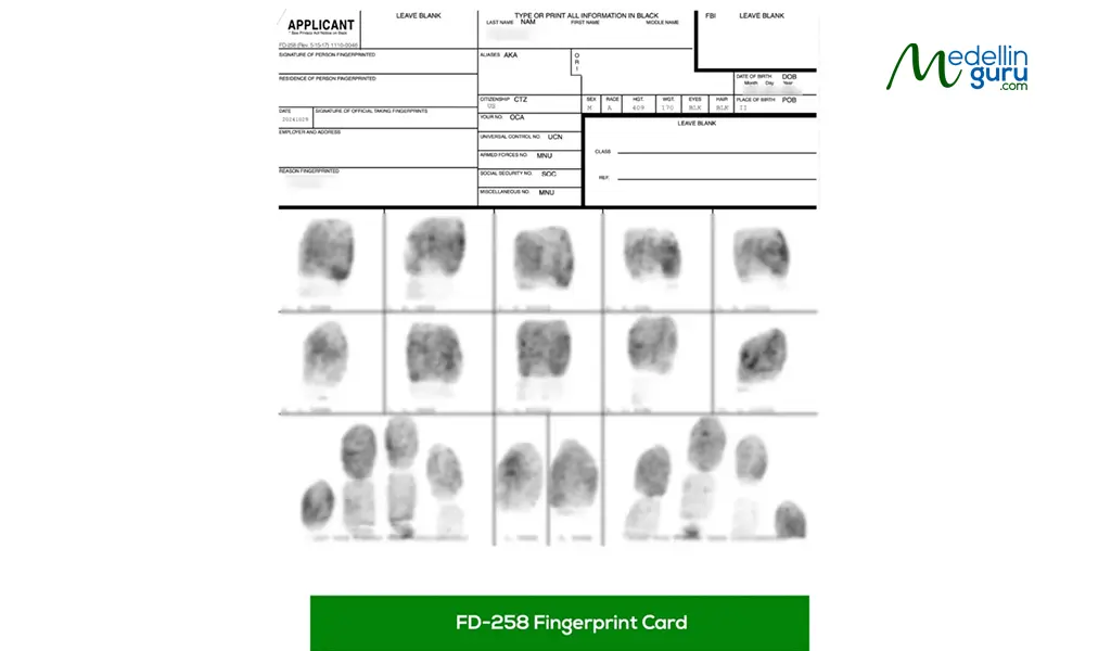 This is the FD-258 card that must be obtained to process the FBI Background Check.